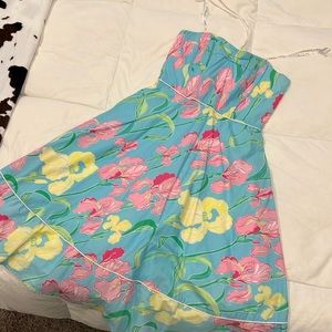Lilly Pulitzer strapless or halter dress